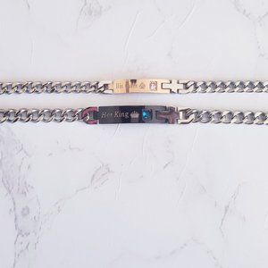 King and Queen Silver Bracelets